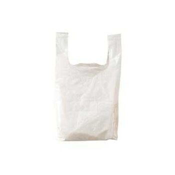 Bærepose Plast Hvid T-Shirt 27+170x55cm