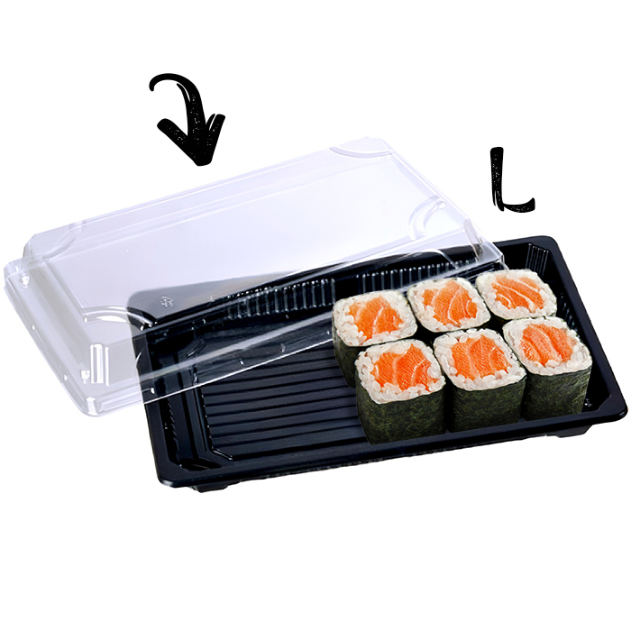 Låg t/sushi bakke sort stor