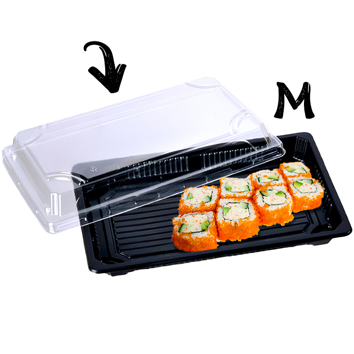 Låg t/sushi bakke sort mellem