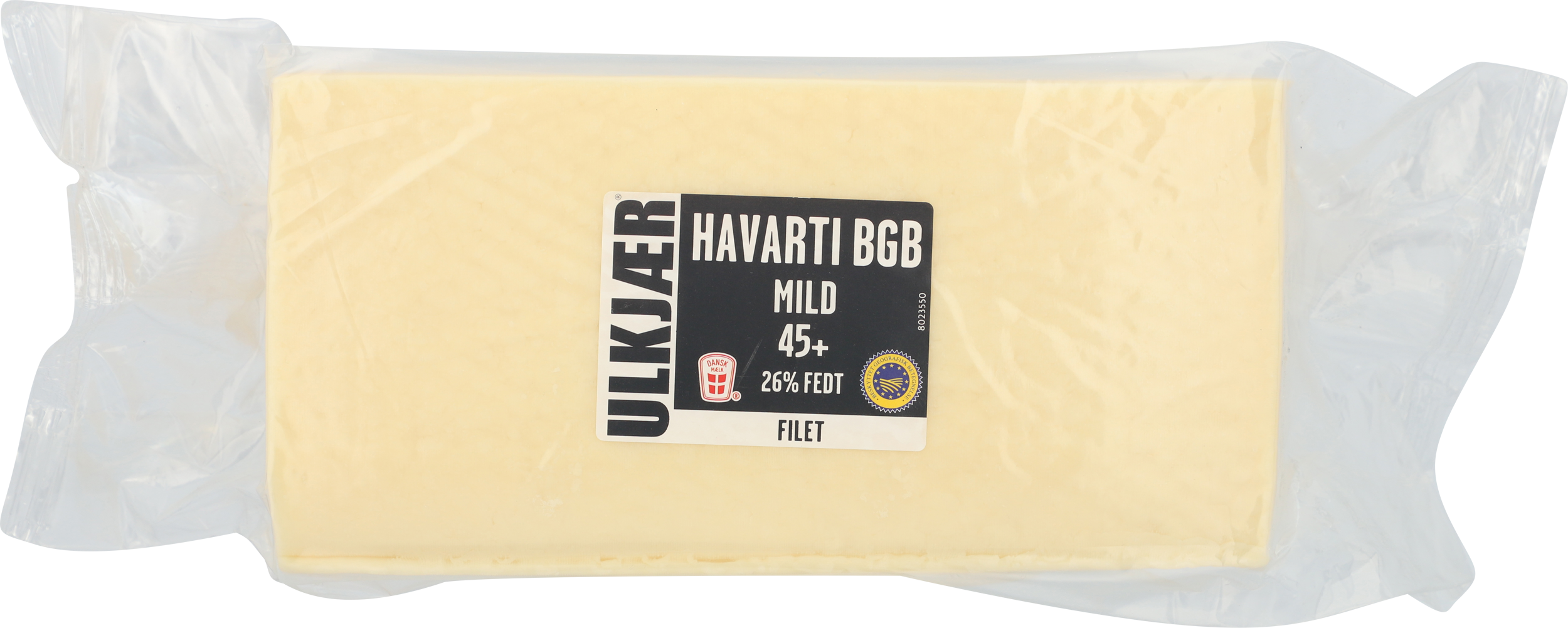 Havarti ost 45+/26% 3,6 kg blok Ulkjær