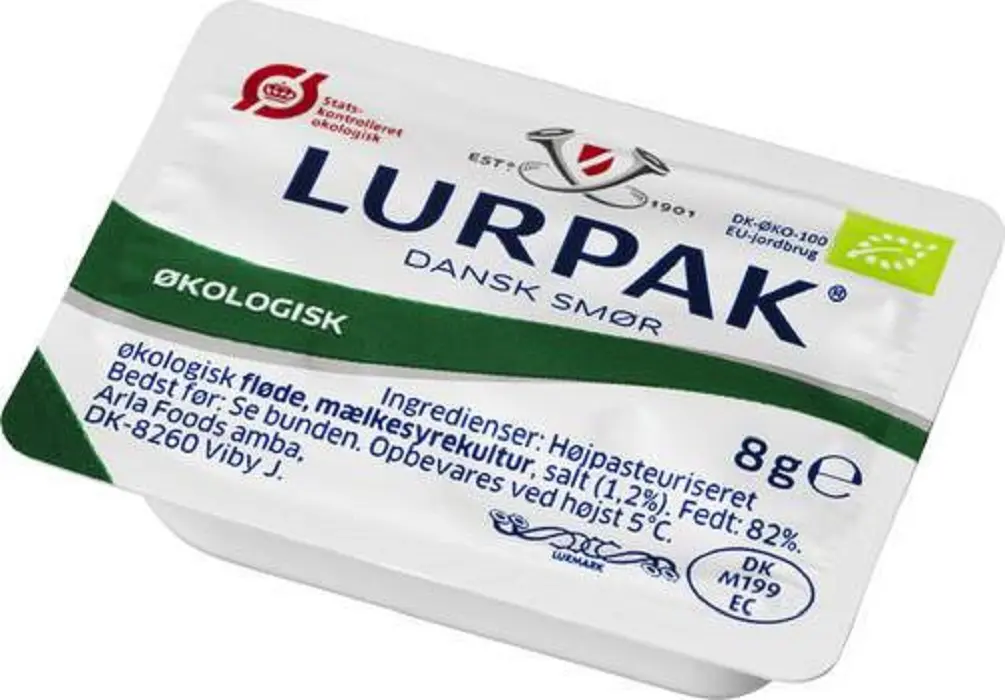 Smør Lurpak 8 g Portionsbæger Øko