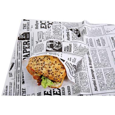 Sandwichpapir M/Pe Old News 38x50cm