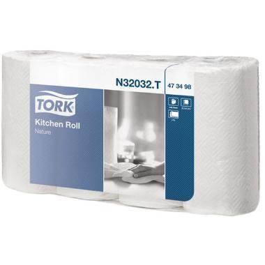 Køkkenruller hvid 2-lags Tork Plus 20,4m