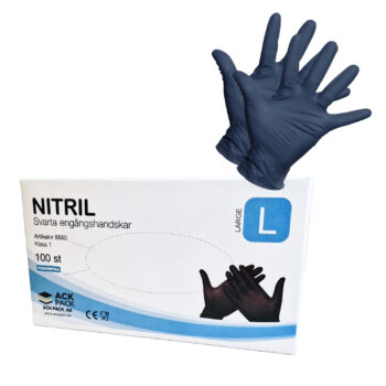 Handske engangs nitril L sort