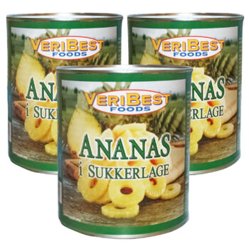 Ananas i skiver i sukkerlage