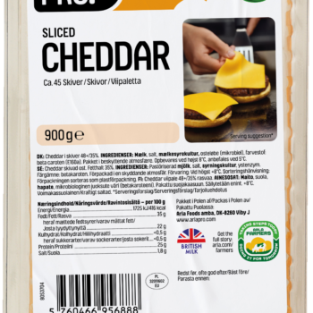 Cheddar ost i Skiver 50+/35% Ulkjær